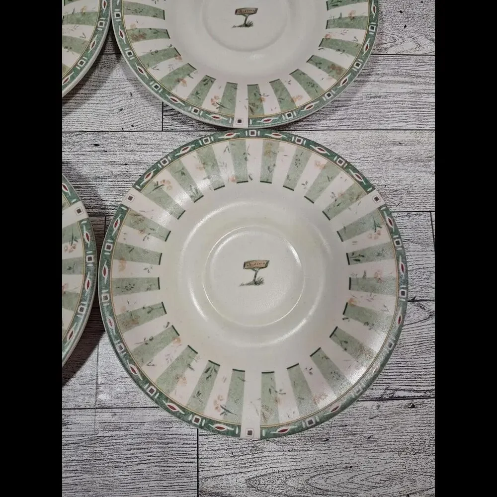 Pfaltzgraff Portfolio Naturewood Saucers Plates Welcome Sign 6.5” Set of 4
